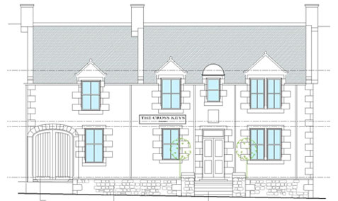 Cross Keys Inn, Ancrum (elevation 2)